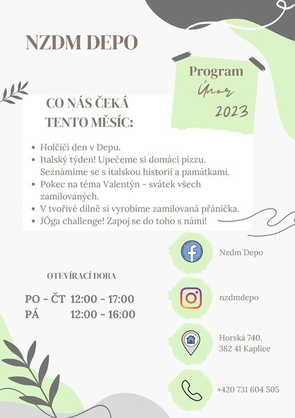 Měsíční program_únor_Depo