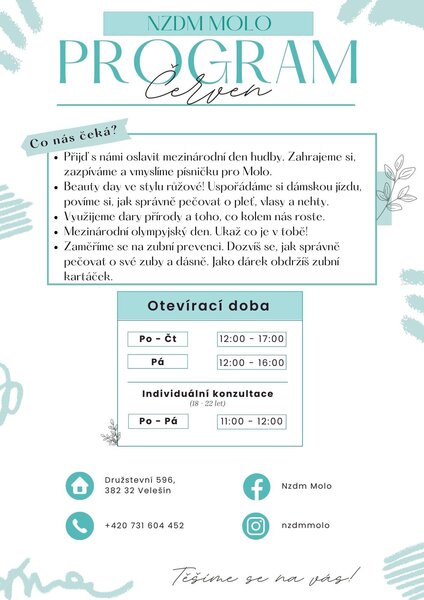 NZDM_MOLO_Měsíční_program_červen_2023