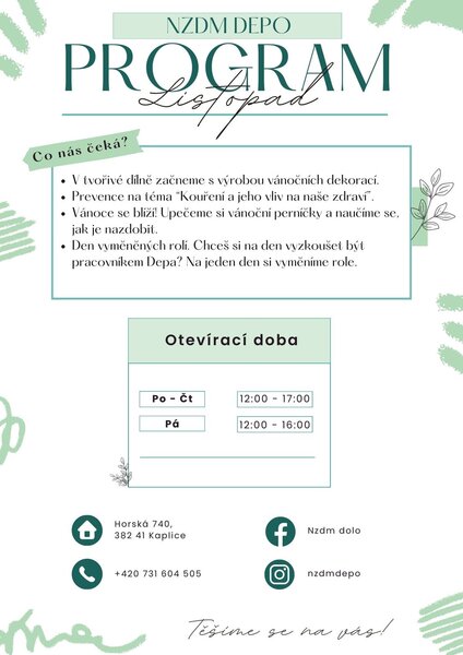 Měsíční program Depo_Listopad 2023