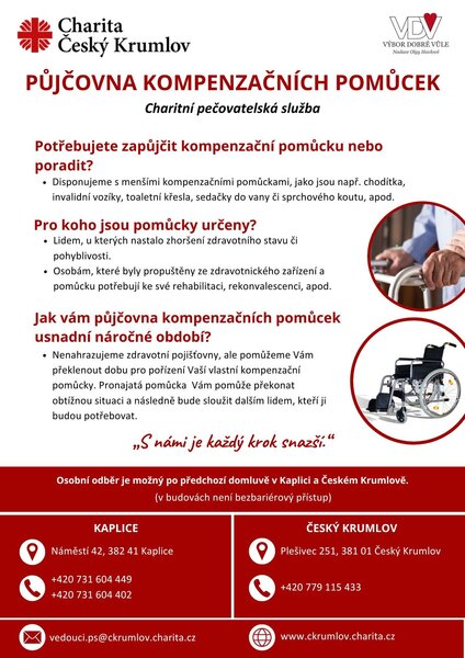 Leták půjčovna kompenzačních pomůcek
